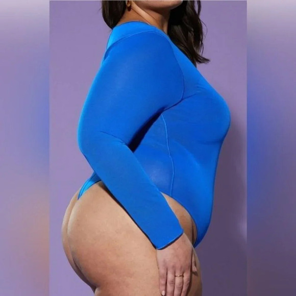 YITTY Electric Blue Long Sleeve Bodysuit - Picture 2 of 12
